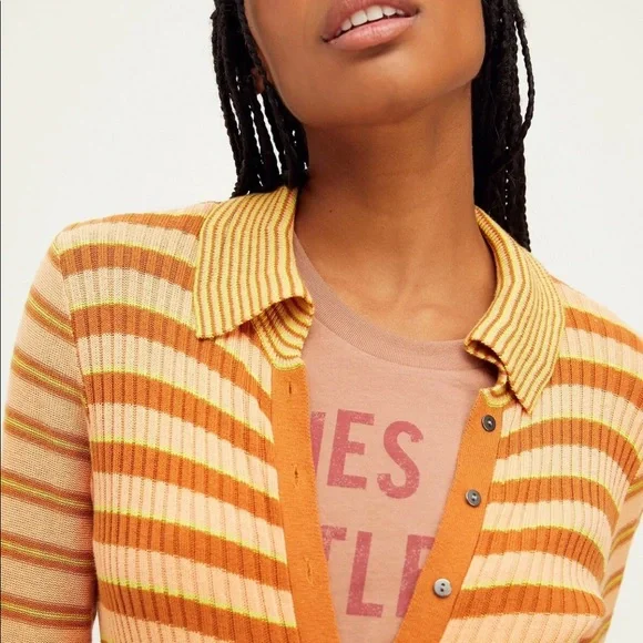 NEW FREE PEOPLE VISTA CARDI STRIPED SWEATER DRESS Z79-3 - Picture 3 of 5